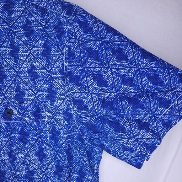 Tommy Bahama Men's Blue Patterned Casual Shirt - Picture 4 of 13